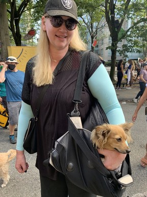 Kari Richards and Frankie-Pitou at the Just Love Animal Society’s Pet-A-Palooze in Vancouver’s Yaletown on Sunday, Aug. 28, 2022.