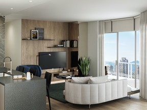 Amenities for Contour residents are on the 21st level and include an outdoor lounge to see the views.