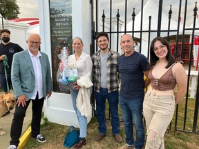Sara Gutierrez is Bard on the Beach's two millionth patron. Shown here with Bard's Founding Artistic Director, Christopher Gaze, her husband Mario and their two children.