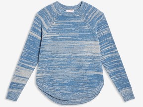 Crewneck knit sweater, $34 at Joe Fresh, joefresh.com.