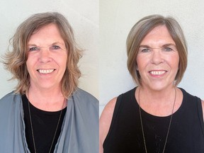Marcie Gaukrodger, before and after her makeover.