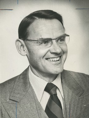Ein Porträt des Kabinettsministers für soziale Kredite, Pat McGeer, aus dem Jahr 1981.