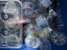 Plastics gathered for recycling at a depot in North Vancouver.