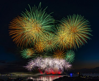 VTeam Canada's display on the second night of the 2022 Honda Celebration of Light in Vancouver on July 27, 2022.