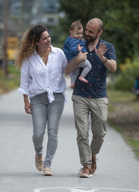 Manuel and Samia Perez with their 10-month-old daughter Amalia.