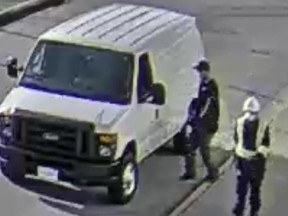 Coquitlam RCMP released video surveillance of the two suspects that helped Rabih "Robby" Alkhalil escape from North Fraser Pretrial on July 21, 2022. The suspects fled in a white Ford Econoline van.