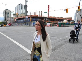 Cynthia Jagger at West Broadway and Granville Street.