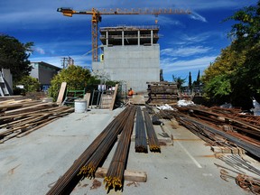 A stalled construction site during the 2022 cement workers strike in Vancouver on June, 2022.