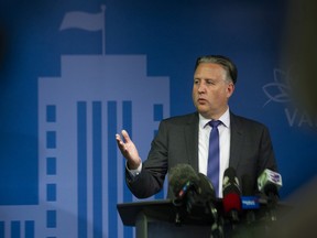 Mayor Kennedy Stewart speaks on Vancouver Plan at City Hall in Vancouver, BC., July 5, 2022.