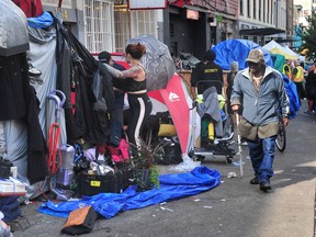 VANCOUVER, BC., August 9, 2022 – Scenes from the Downtown Eastside (DTES) as the city complies with the Vancouver Fire Department's order to remove tents from sidewalks for health and safety reasons in Vancouver, BC., on August 9, 2022.