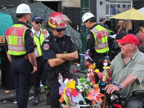 Scenes from the Downtown Eastside (DTES) as the City complied with the Vancouver Fire Department's order to clear tents from the sidewalks for health and safety reasons in Vancouver, BC., on August 9, 2022.