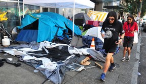 Spaces are opening up along East Hastings as tent city residents move elsewhere.