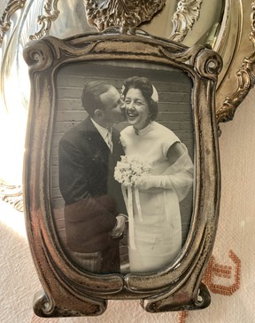 Alex and Elizabeth de Halmy on their wedding day.