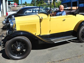 Joe Mizsak a 90-year-old mechanic who drives a 91 year old car, a Ford Model A,  in Vancouver on Aug. 17, 2022.