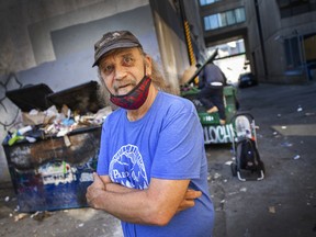 Michael Leland in Vancouver.  A new study finds that Downtown Eastside cyclists who recycle to make ends meet have been a boon to Vancouver's push to become carbon-free by 2030.