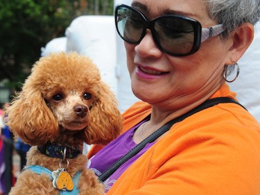 VANCOUVER, BC., August 28, 2022 - Virginia Menor with Milo Blue in action at Pet-A-Polooza The Day of the Dog, a fundraiser for the Just Love Animals Society,  in Vancouver,  BC., on August 28, 2022.