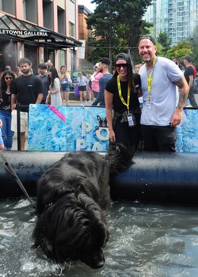 Lonnie Powell and Jordan Illingworth at Pet-A-Polooza, The Day of the Dog fundraiser for the Just Love Animals Society in Vancouver on Sunday.