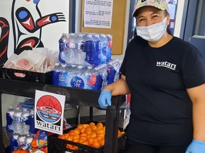 Leticia Bazan Porto ready to distribute water on the Downtown Eastside during the recent heat wave.