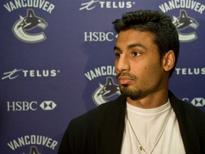 Canucks prospect Prab Rai in training camp in 2009.
