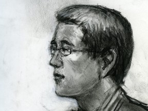 Kruse Wellwood, 17, is shown here in court on April 4, 2011. Sketch by Ron Parker.