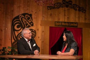 Bears' Lair judge Dave Tuccaro participates in a coaching session with Up the Hill at Loakin owner and contestant June Anthony-Reeves. Photo: APTN.