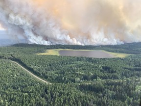 Wildfire behaviour observed from the east of Bearhole Lake wildfire on Sept. 2.