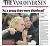 Karin Jonesbury, mother of Andrea Jonesbury , is comforted as Commissioner Wally Oppal delivers the report of the Missing Women Inquiry in Vancouver.