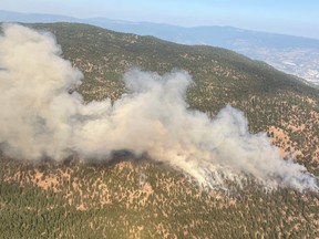 Der BC Wildfire Service reagiert auf einen neuen Vorfall, der sich etwa 15 Kilometer nördlich des Keremeos Creek-Feuers für das Blue Mountain-Feuer befindet.