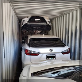 Recovered Lexus vehicles that were stolen last spring in Metro Vancouver by a ring of thieves from Eastern Canada. The vehicles were recovered in a bust by the IMPACT team on May 31. Three men plead guilty to the thefts.