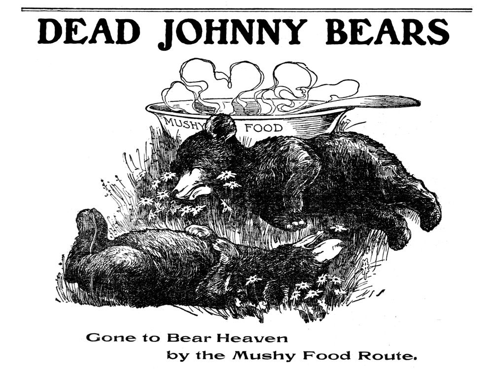 This Week in History, 1903 Eating mushy food kills bears and Grape