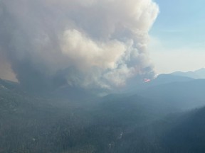 The B.C. Wildfire Service is responding to the Heather Lake wildfire. The fire originated in the U.S. in the Okanogan Wenatchee National Forest and has crossed the border into the E.C. Manning Provincial Park.