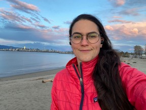 UBC master's degree student Julia Craig rides her bike around Vancouver to study the city's affect on bats. Photo: Julia Craig.