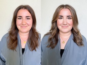 Kaila Chiavatti, before and after her makeover.