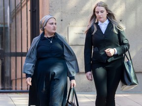 Susy Yasmine Saad (left) leaves BC Supreme Court in Vancouver, BC Tuesday, September 20, 2022.
