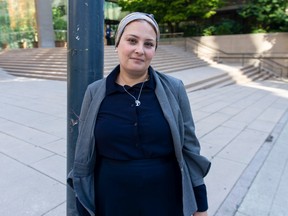 Susy Yasmine Saad leaves B.C. Supreme Court in Vancouver on Sept. 20.