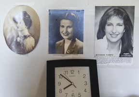 A photo of Jean Fahrni from her younger days, beside a photo of her daughter Jennifer.