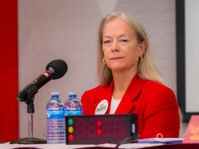 TEAM Vancouver mayoral candidate Colleen Hardwick at a town hall meeting with Vancouver's mayoral candidates in September.