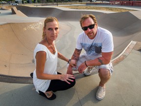 Sandra and Rob Williams at Cloverdale skate park.