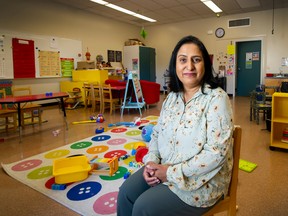 Rupinder Sandhu at Gibson Elementary school in North Delta, BC, September 22, 2022. (Photo: Arlen Redekop / PostMedia)