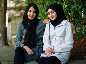 Maryam Zamani, a 19-year-old Afghan refugee with her aunt Fatemeh Zamani in Vancouver.