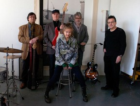 Members of legendary punk band UJ3RK5, January 2008. From left: David Wisdom, Ian Wallace, Danise MacLeod, Rodney Graham and Frank Ramirez.