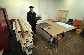 Artist and photographer Ian Wallace in the painting room of his studio in an old commercial building, January 3, 2012.