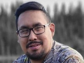 An updated photo of Damien Sanderson, one of two men wanted in connection with multiple stabbings on the James Smith Cree Nation and nearby village of Weldon, Sask. on Sunday, Sept. 4, 2022