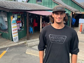 Miquel Recasens works at Long Beach Surf Shop in Tofino. He's originally from Barcelona.