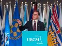 Health Minister Adrian Dix discusses the health-care system at the annual meeting of the Union of B.C. Municipalities in Whistler, on Sept. 13.
