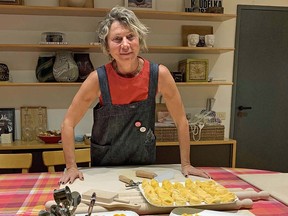 Pasta maker Cristina Fortini presides over fresh tortelonis, nests of tagliatelle, and garganella at her home in Bologna.