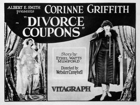 Divorce Coupons, poster, Corinne Griffith (twice), 1922.