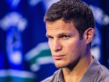 Vancouver Canucks' Kevin Bieksa during the training camp media availability at Rogers Arena in Vancouver, B.C. on Thursday September 18, 2014.