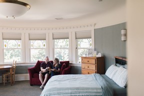 Hollie and Chris Hall in a family suite at Canuck Place Vancouver - Glen Brae Manor