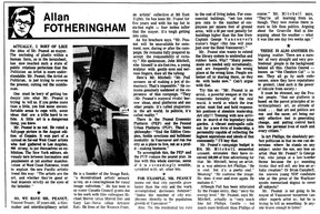 Columnist Allan Fotheringham on Mr. Peanut in the Nov. 19, 1974 Vancouver Sun.